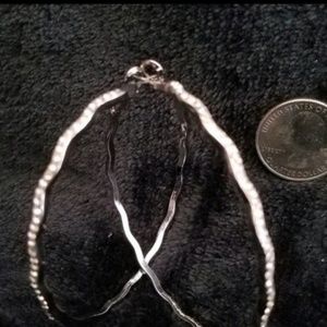 Silver Rhinestone Diamond Hoop Earrings